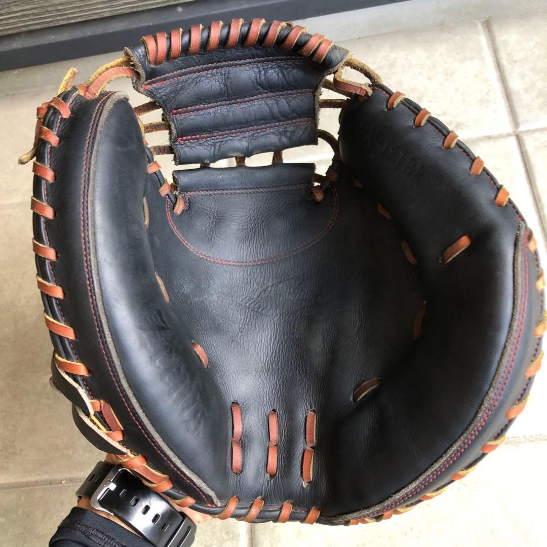 ジームス 硬式 キャッチャーミット 高校野球対応　黒 茶紐