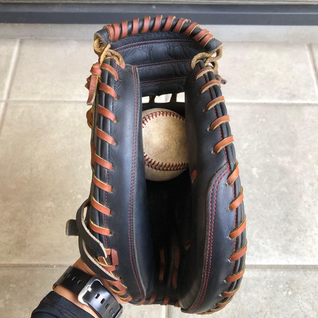 ジームス 硬式 キャッチャーミット 高校野球対応　黒 茶紐