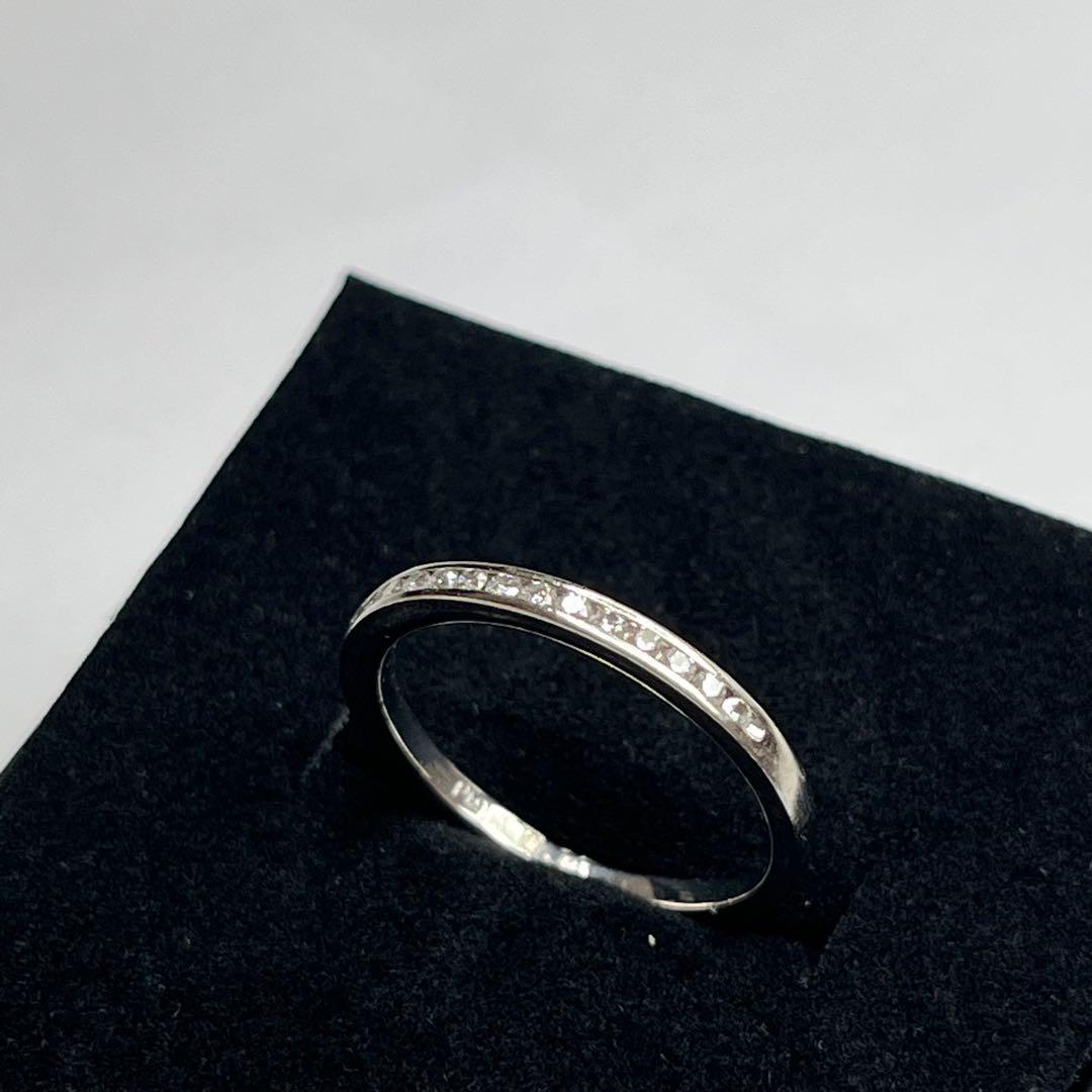 ロイヤルアッシャー　Pt950 ハーフエタニティリング　0.18ct 12号