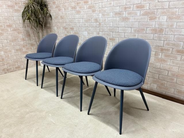 ダイニングチェア　４脚セット　ネイビー　送料無料　新品 ミーティングチェア 4脚セット スタッキングチェア 椅子 NF-Rap-SC-S4