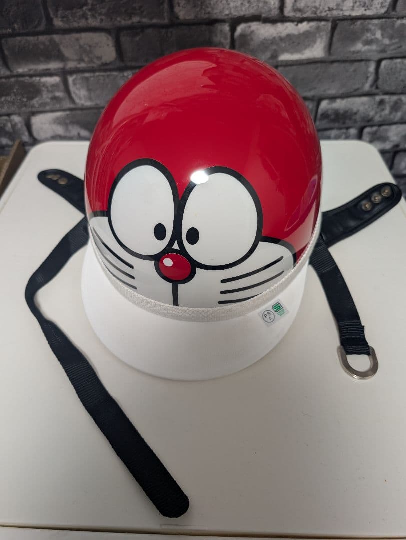 コルク半　三つボタン　ドラえもん　ヘルメット 希少品 超美品 ドラえもん ヘルメット ドラヘル 三つボタン コルク 半
