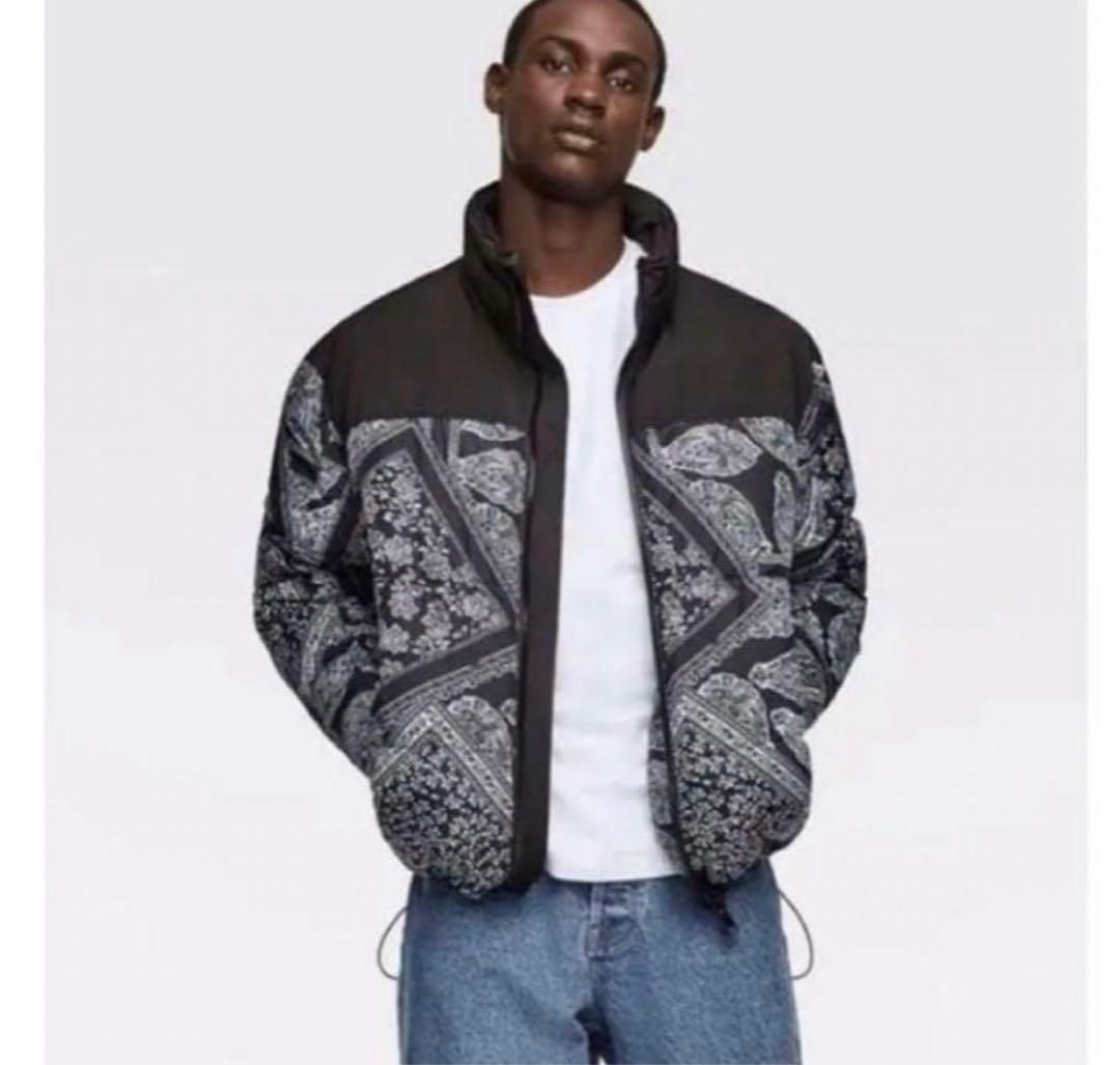 s*中様 ZARA ペイズリーダウンジャケット - メルカリ