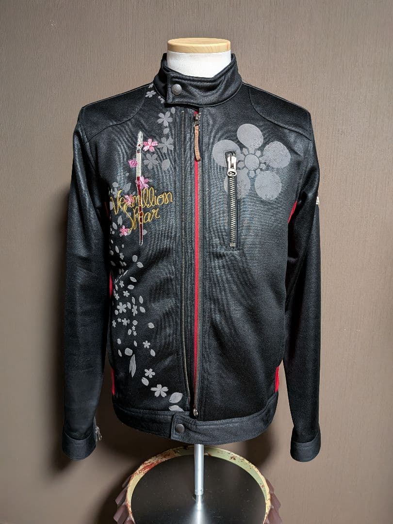 《ほぼ未使用》戦武×雅結コラボ　シングル ライダース　刺繍 スカジャン