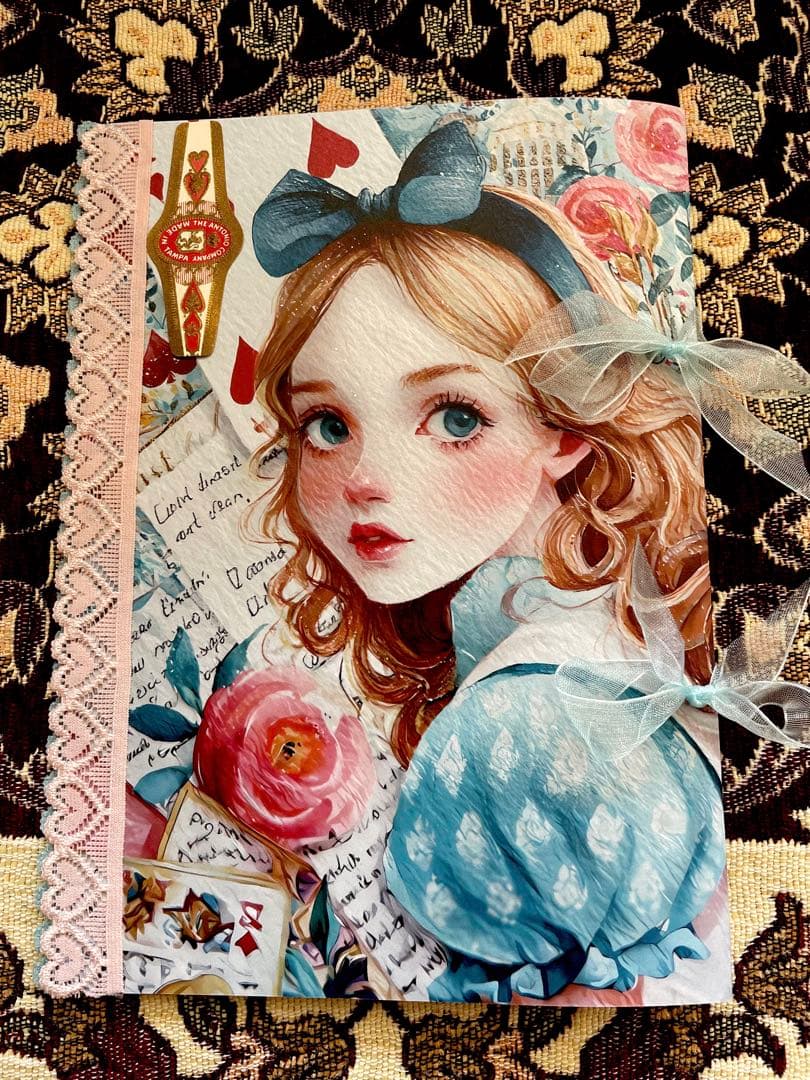 ハンドメイド☆ジャンクジャーナル雑記帳(アリスとウサギ) 束帳 - メルカリ