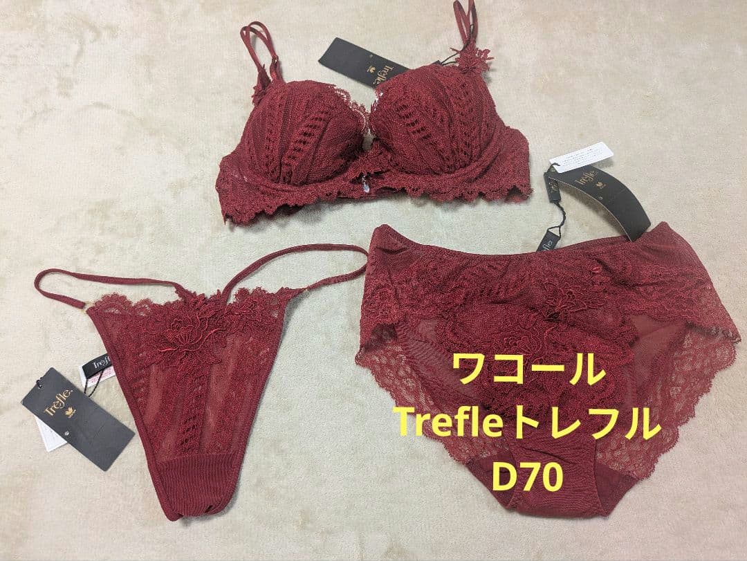 ワコール　トレフルブラジャーショーツ3点セット 新品】wacoal trefle 73 ブラ ショーツセット C65M VI トレフル