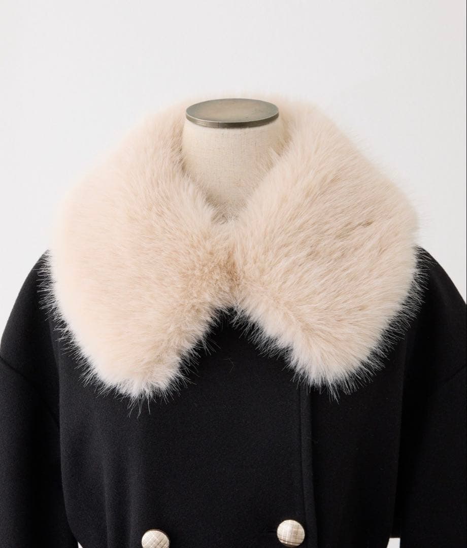 NICE CLAUP ナイスクラップ フェイクファー付きロングコート - メルカリ