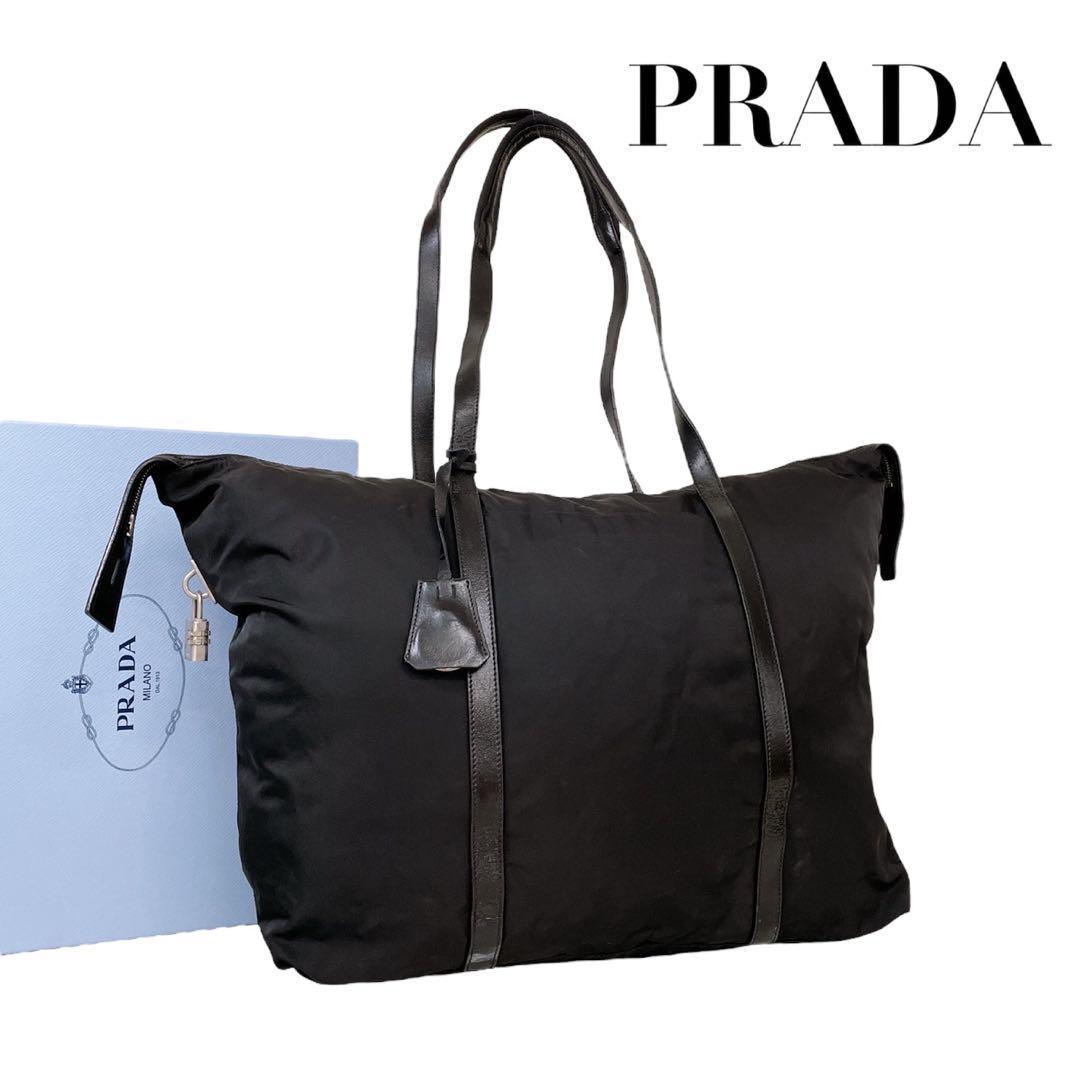 プラダ　三角ロゴ　ナイロン　ボストンバッグ　トートバッグ　黒　白タグ　4365 PRADA プラダ ミニボストンバッグ ハンドバッグ トートバッグ 三角ロゴ