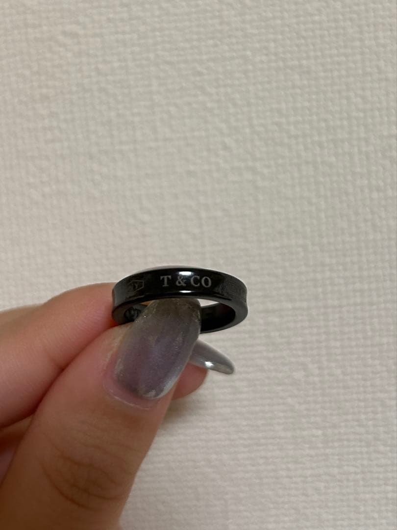 Tiffany & Co. ティファニー ブラックチタンリング ナローリング ティファニー 16.5号 1837 ナロー リング ブラック チタン WT4fe
