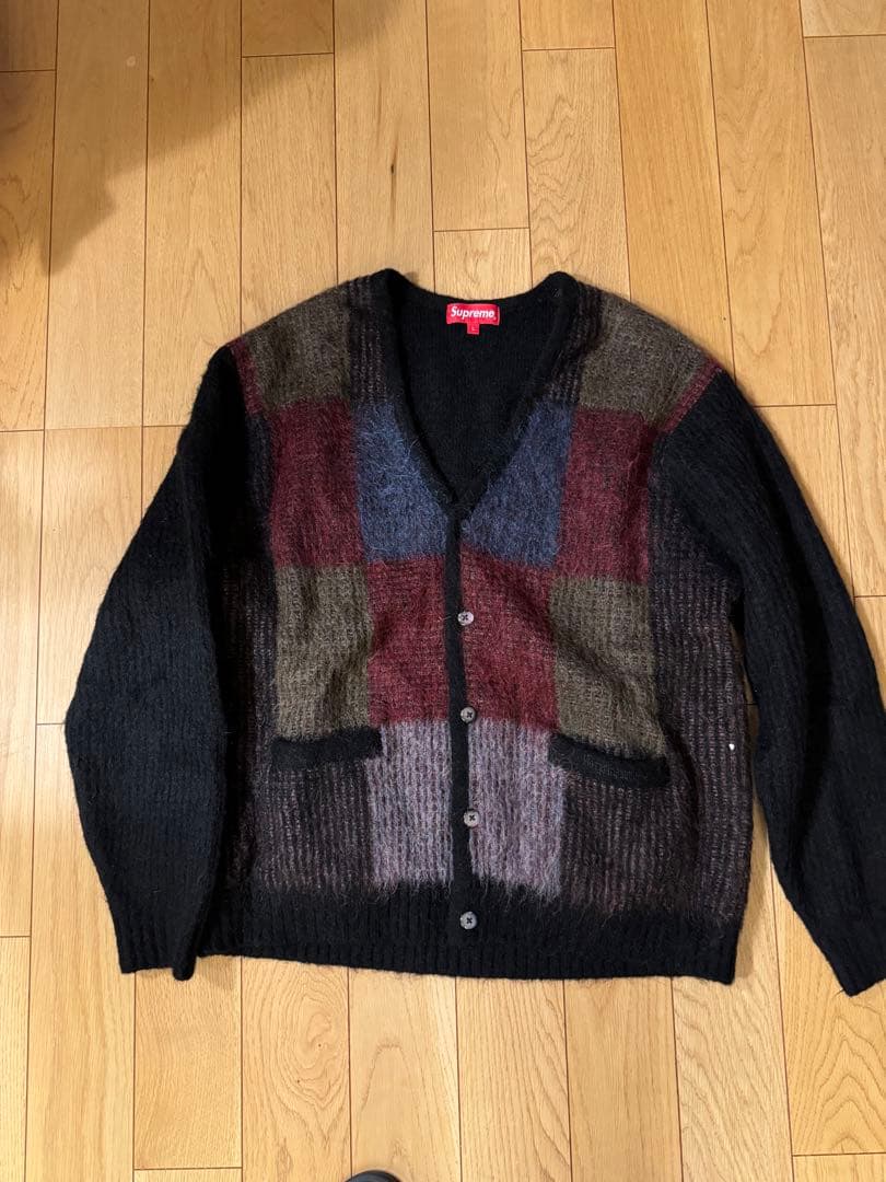 Supreme Brushed Grid Cardigan Black L - メルカリ