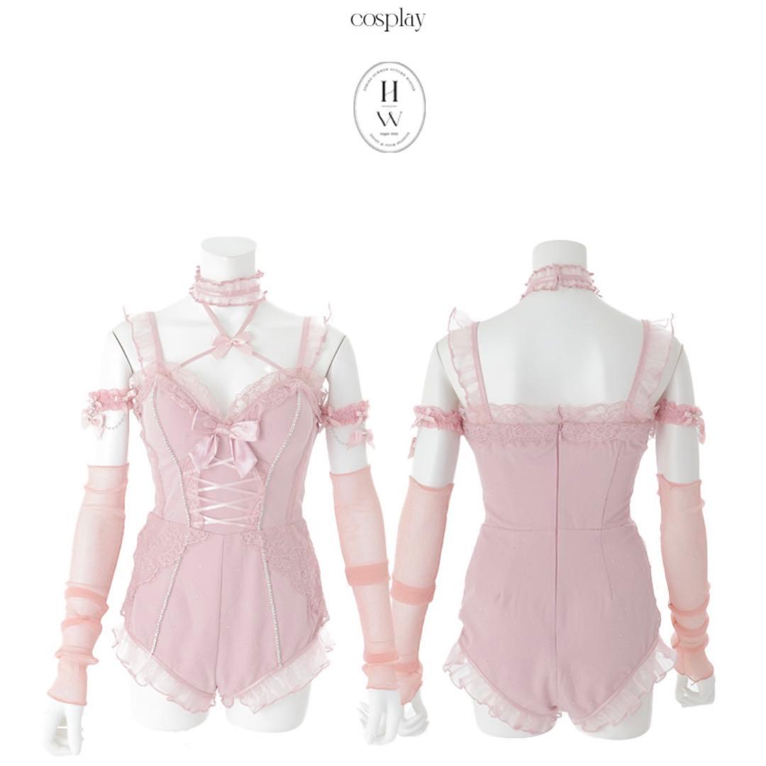 マリームーンコラボ2wayハーネスネックバニー sugar ピンク Lサイズ