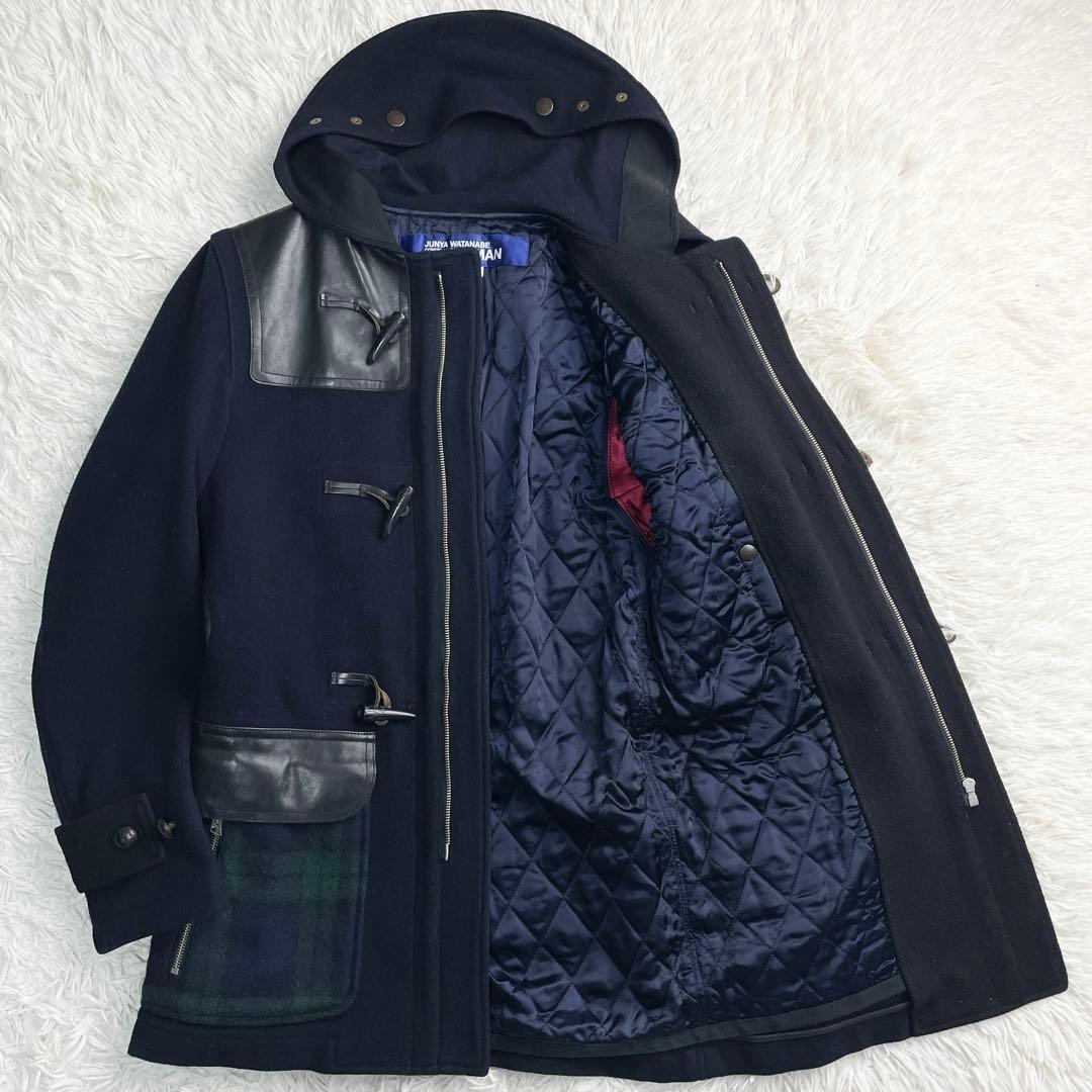 COMME des GARCONS MAN 11AW レザー切替 ダッフルコート COMME des GARCONS HOMME - コムデギャルソンオム25FW ストライプ