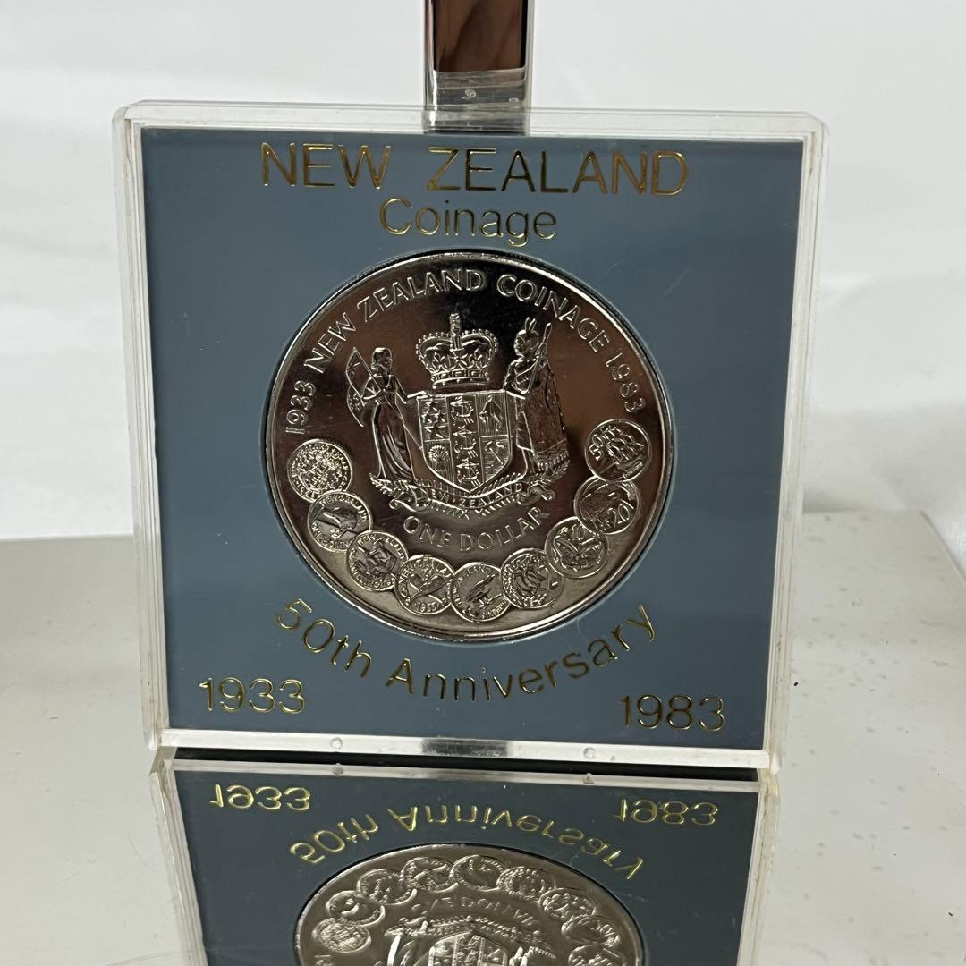 雷 アンティーク 銀貨 ニュージーランド 50周年 1983年 コレクション ニュージーランド 1969年 1ドル 記念硬貨 エンデバー エリザベス2世