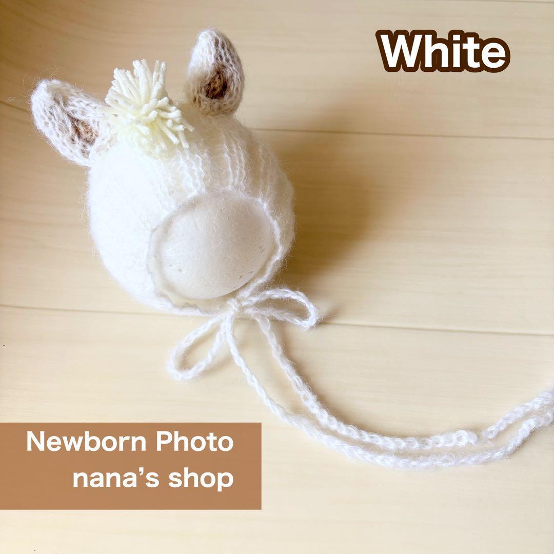白♪馬帽子&ニューボーンフォト撮影衣装 午年 ウマボンネット 月齢
