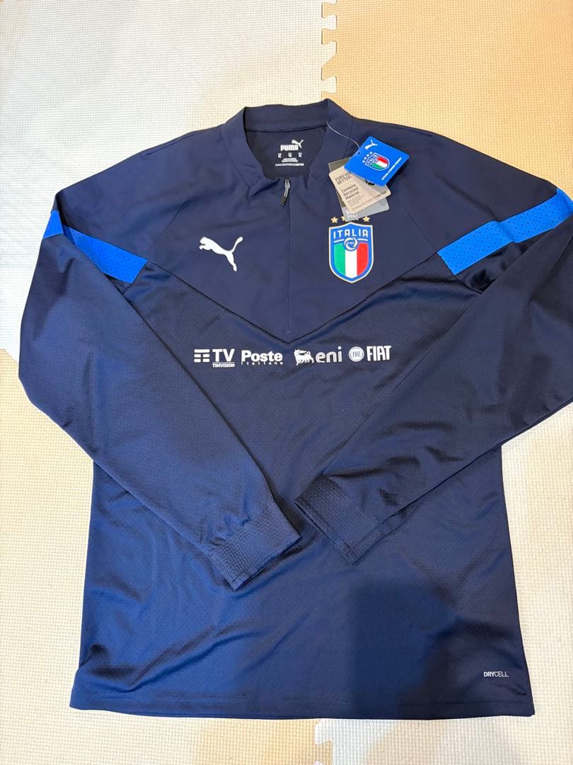イタリア代表　ハーフジップトレーニングジャケット　支給品　タグ付 PUMA イタリア代表 2020 トレーニング 1/4 ジップトップ(ネイビー