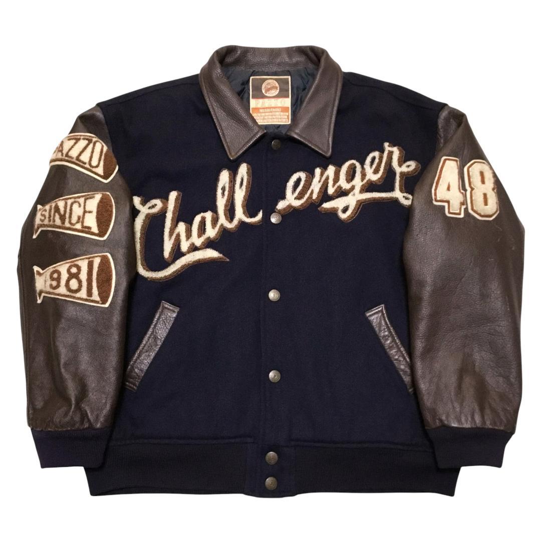 希少80s PAZZO パッゾ フルワッペン 袖レザー スタジアムジャンパー PAZZO - 【人気】PAZZO CLUB パッゾ スタジャン 刺繍 牛革レザー バイ