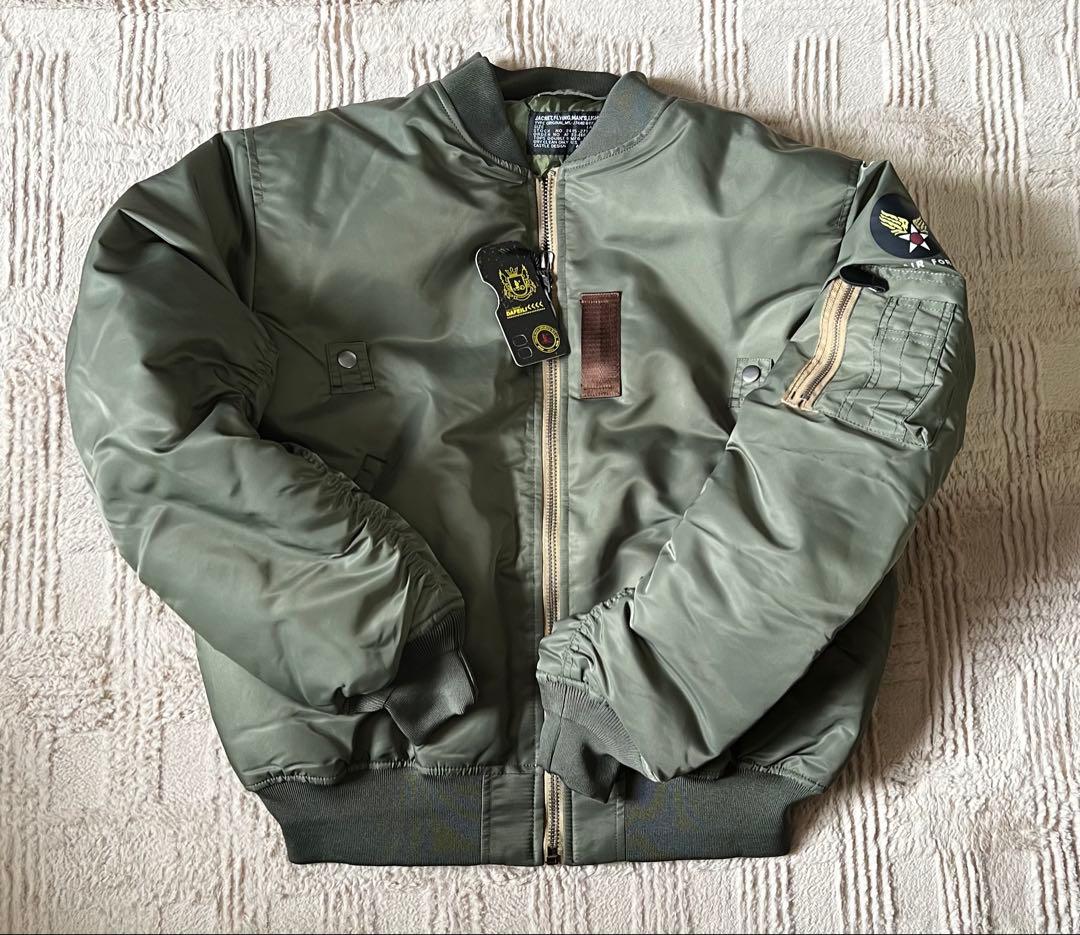 新品MA-1フライトジャケット オリーブグリーン Amazon | USフライトジャケットMA-1スタイルオリーブグリーン陸軍