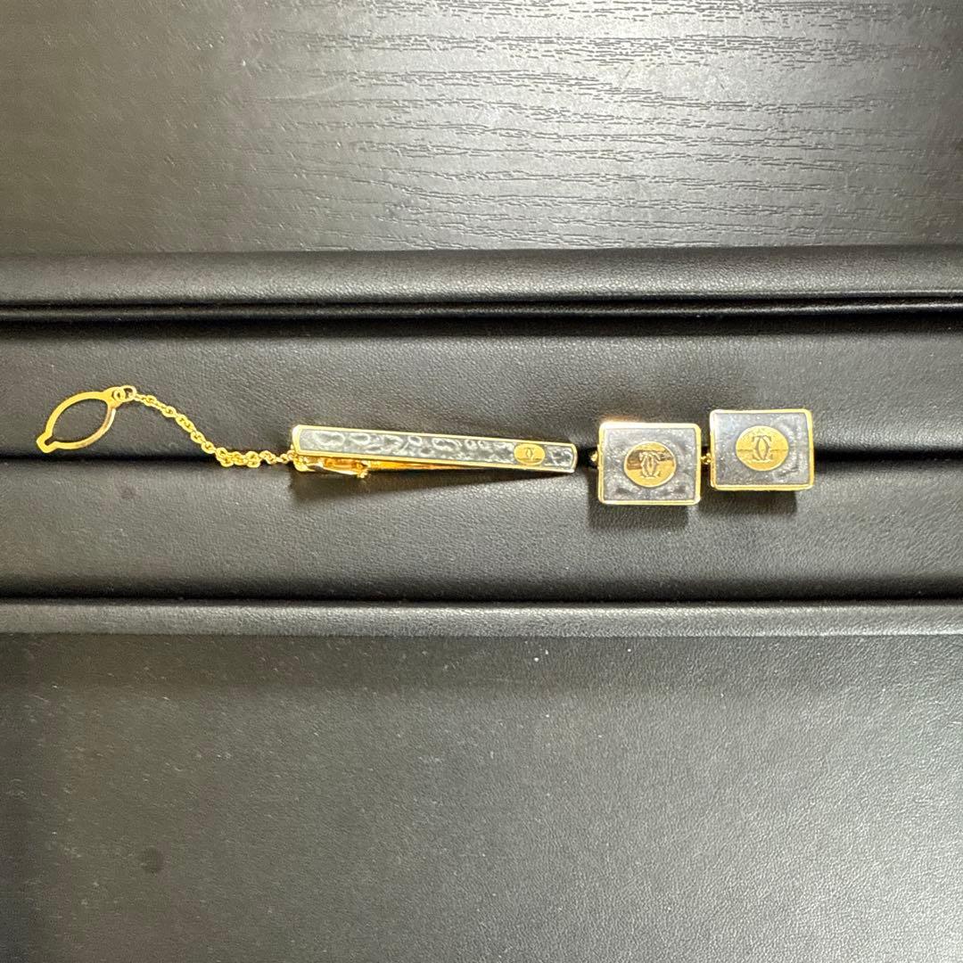 Cartier カルティエ　カフス、ネクタイピンセット　ビンテージ　美品