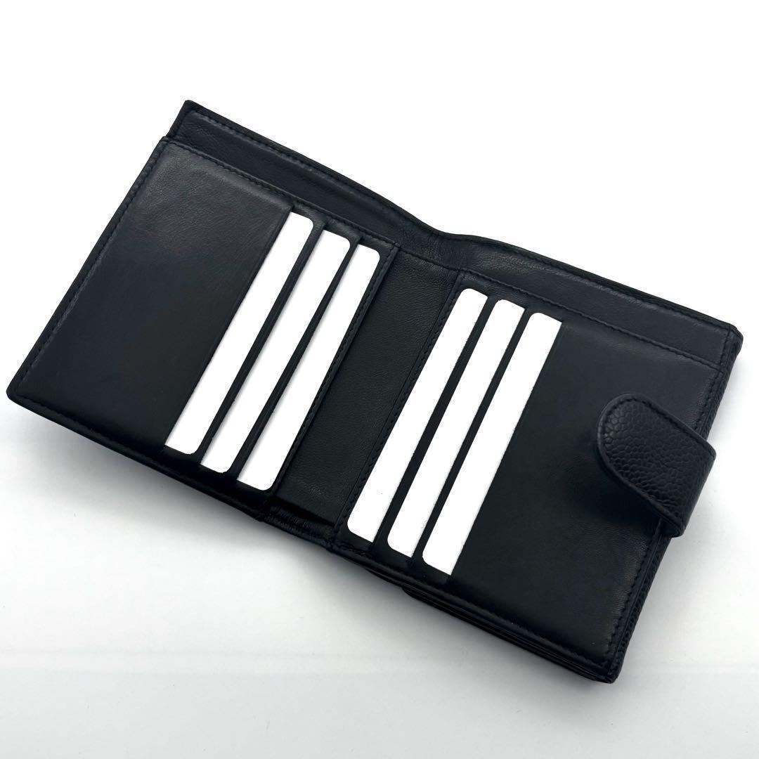 美品✨】シャネル ココステッチ キャビア Wホック 二つ折 財布 - メルカリ