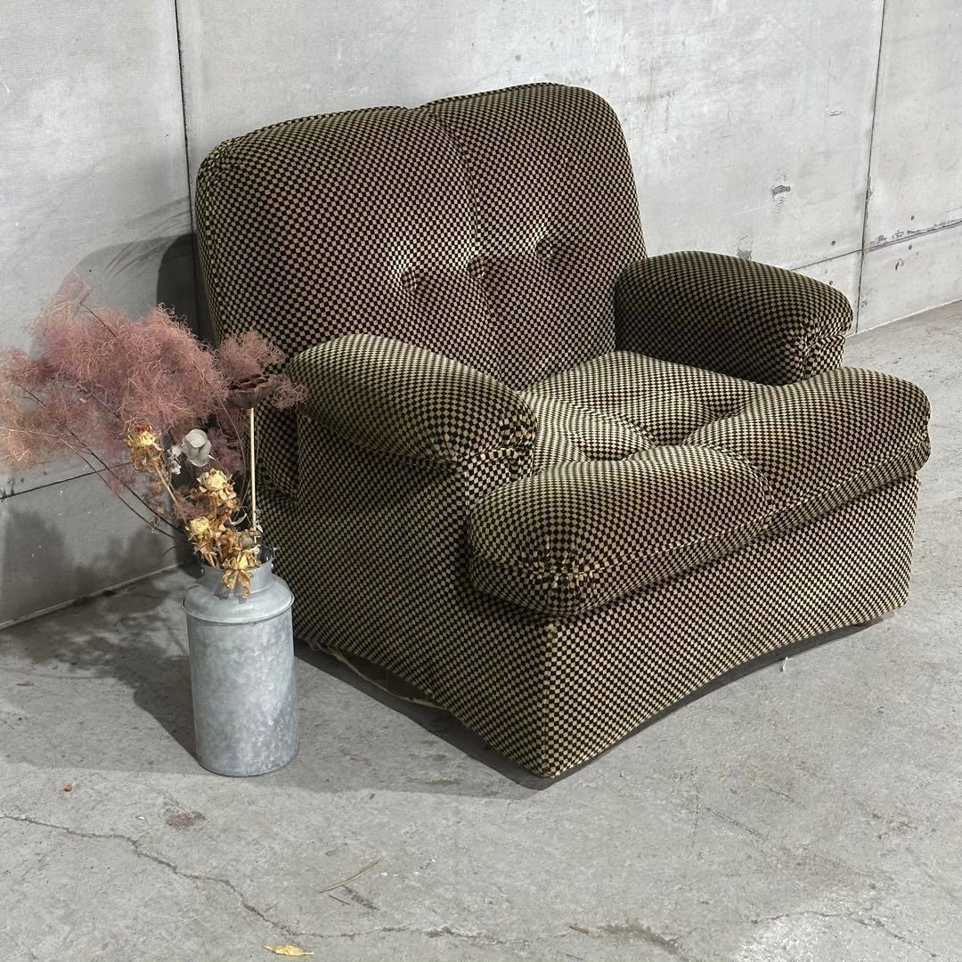 テ*ン様 ✦70’s✦昭和レトロ 千鳥格子 1人掛けソファ｜昭和レトロ ミッドセ ソファ 一人掛け レトロ オシャレ 椅子 千鳥格子