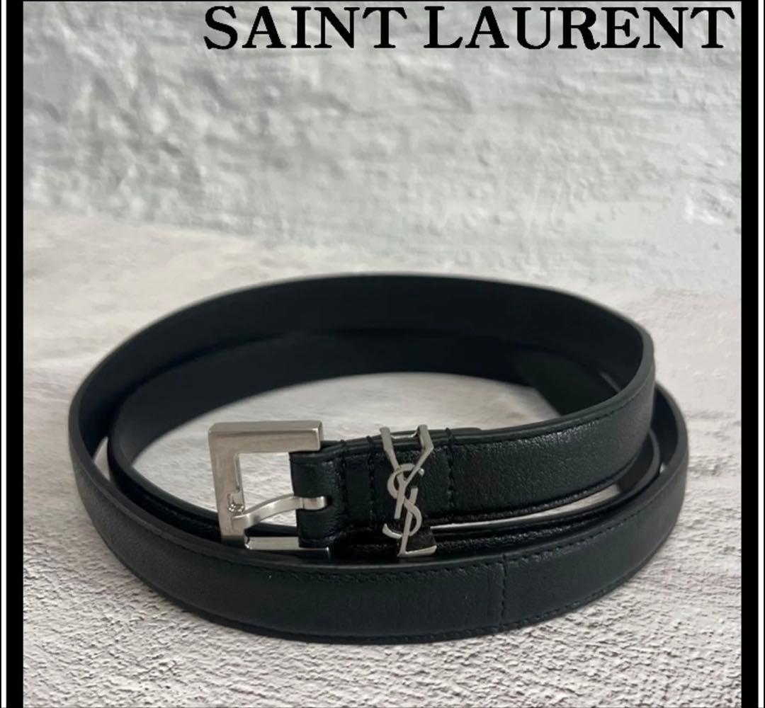 【新品】 SAINT LAURENT サンローラン　カサンドラベルト 国内発送】サンローラン ベルト Cassandre leather belt (Saint