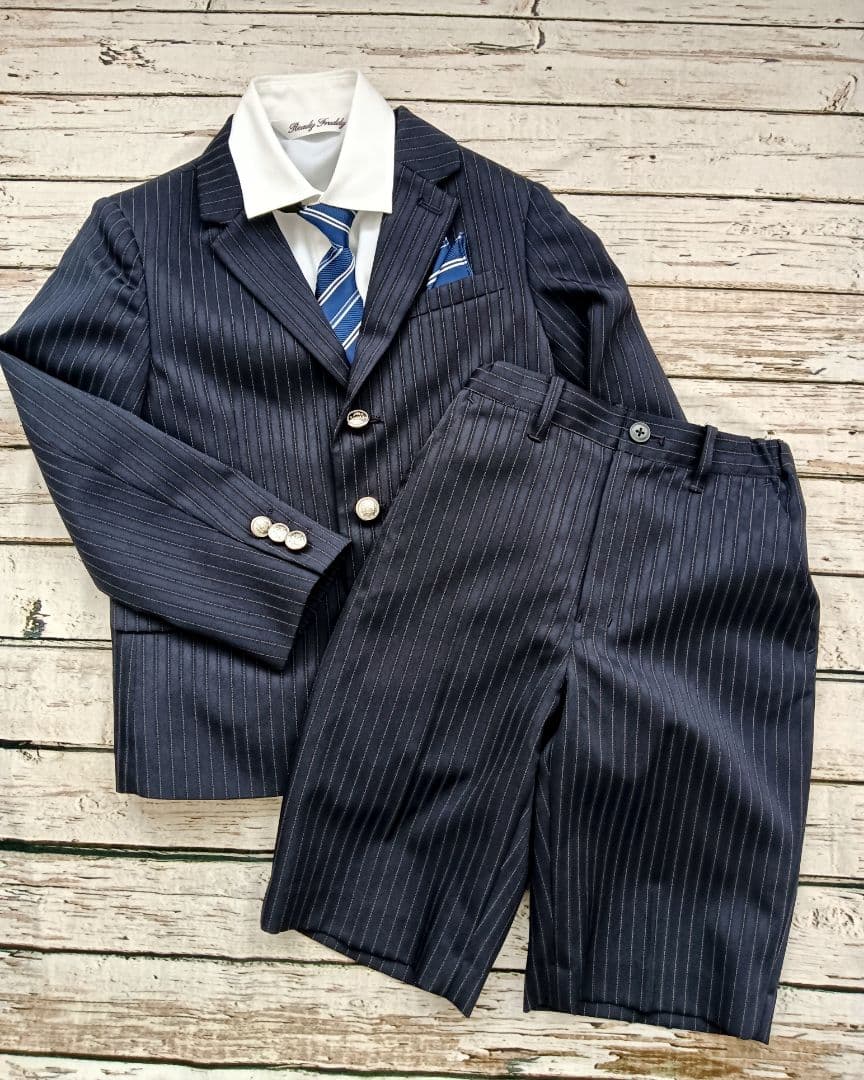 ネイビー ストライプ スーツ 120 レディフレディ - メルカリ