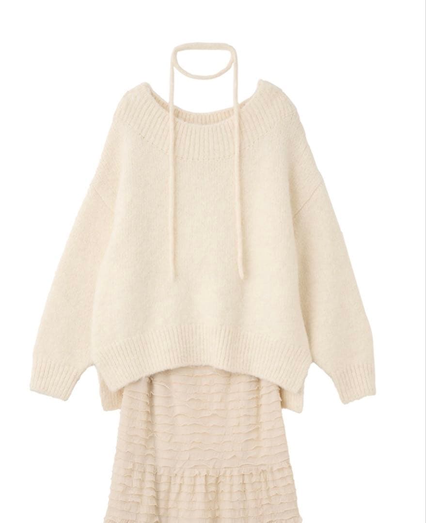 ココディール　オフショルニット×フリルティアードスカート　トップスのみ COCO DEAL オフショルニットxフリルティアードスカ ート スカートのみ