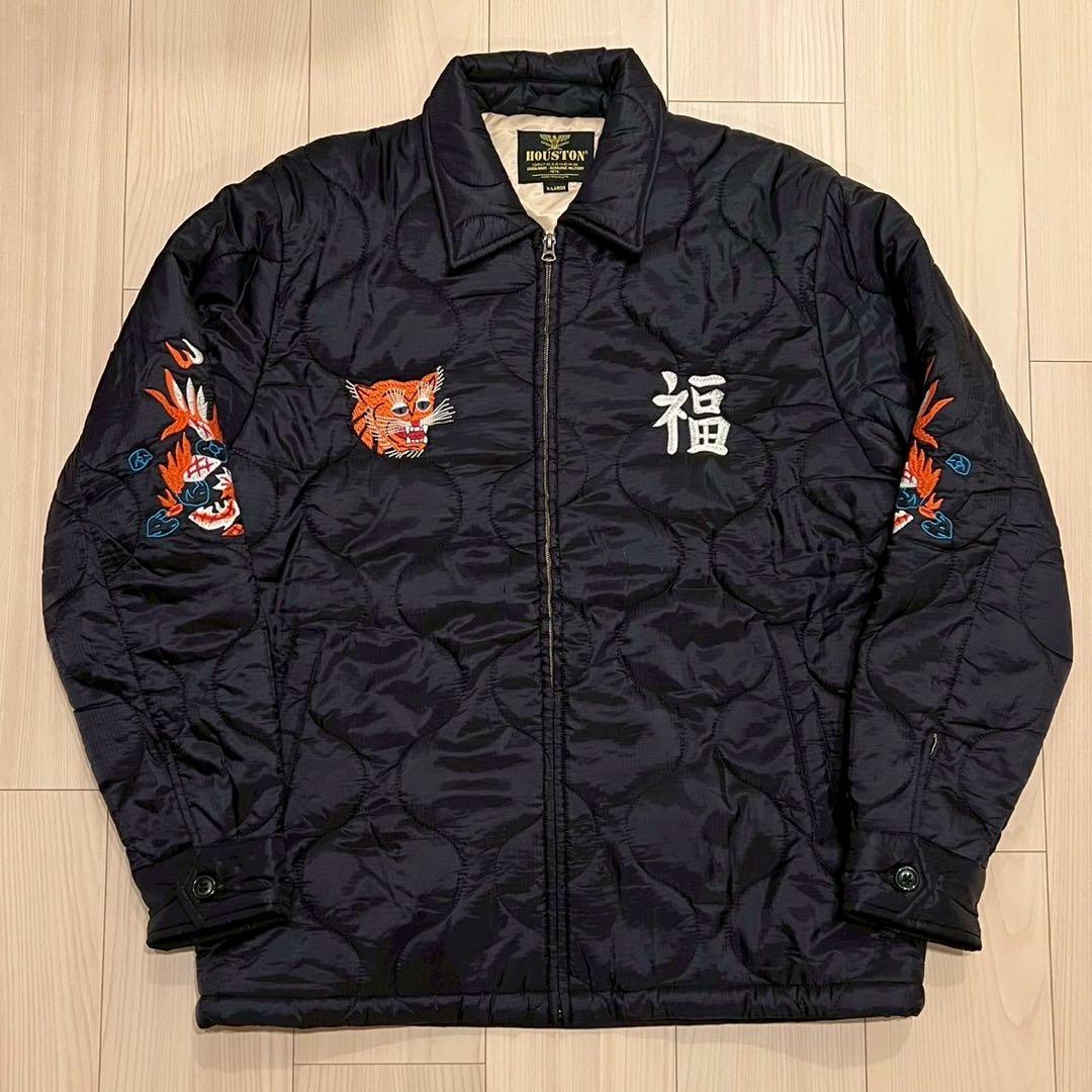HOUSTON キルティング ベトジャン スーベニアジャケット 中綿 古着 HOUSTON ベトナム スーベニア ジャケット ミリタリーショップ 革ジャン