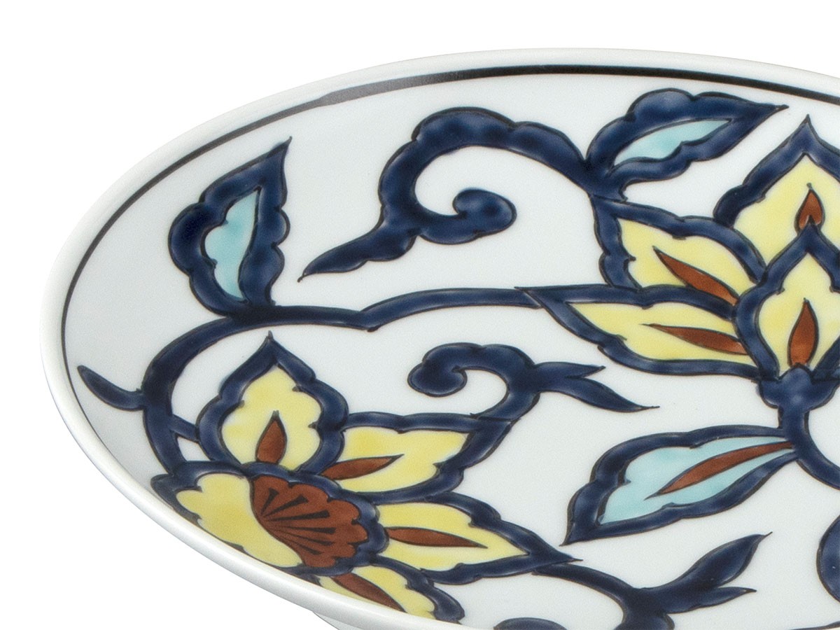 源右衛門窯 赤絵更紗唐花紋 楕円皿・小 / げんえもんがま 赤絵更紗唐